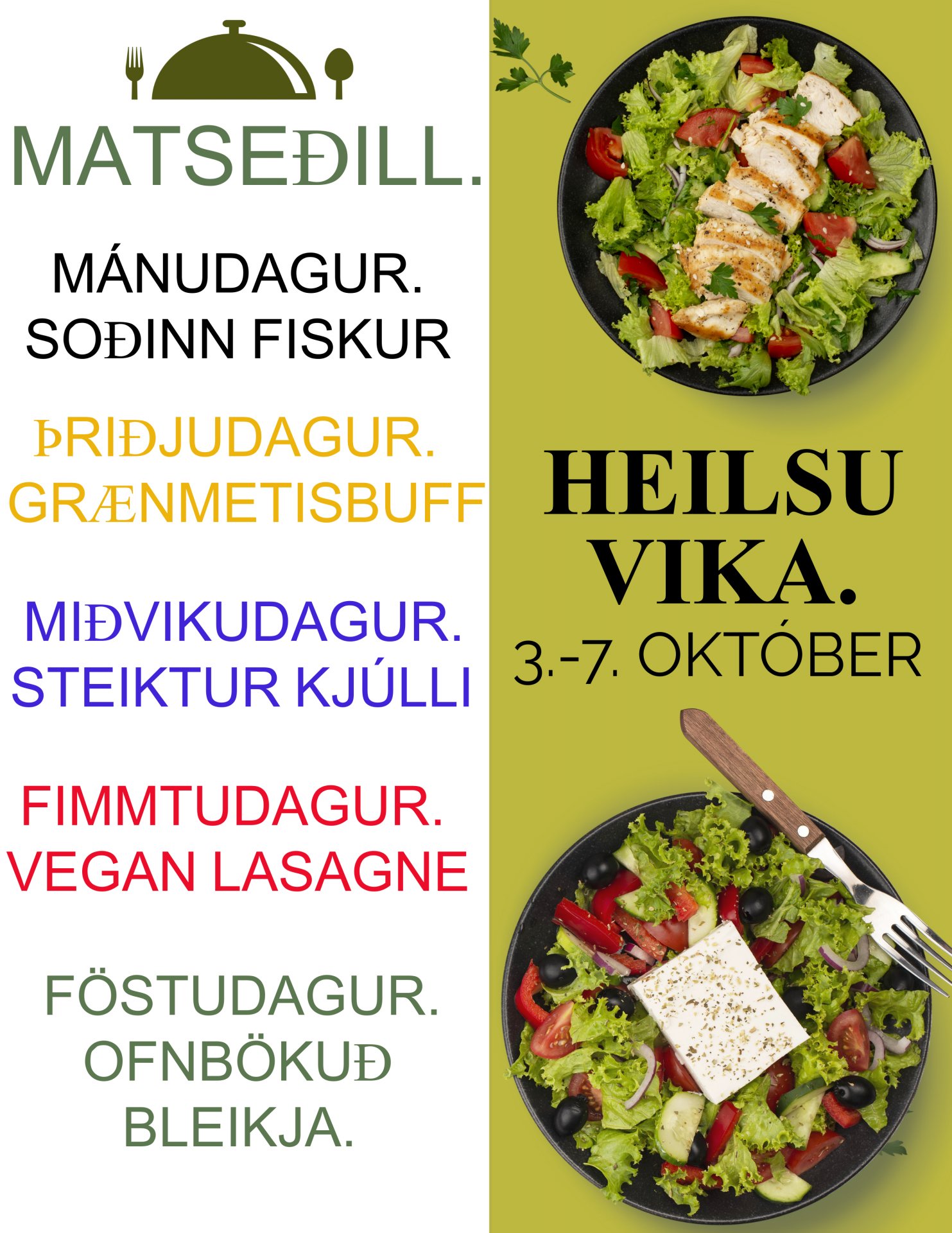 Matseðill vikunnar í Miðhúsum vikuna 3. - 7. okt | Suðurnesjabær