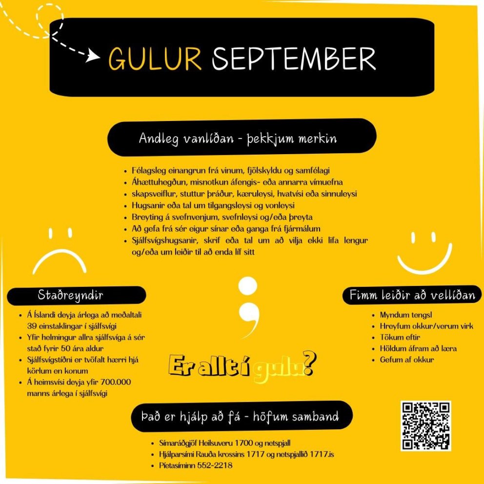 Á morgun, 10. september er gulur dagur!