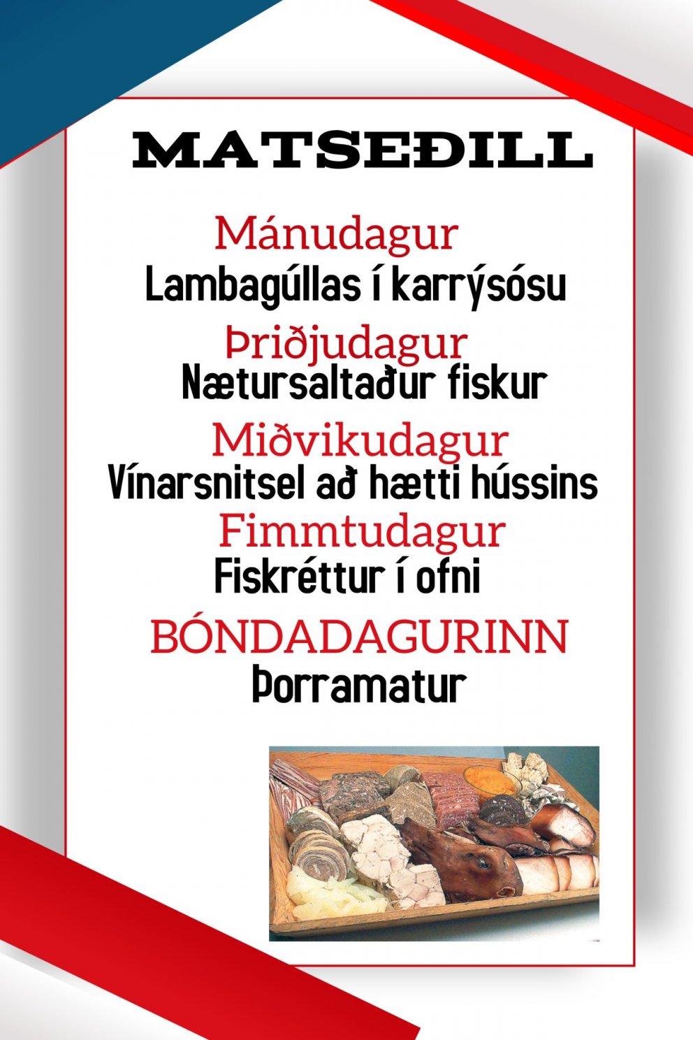 Matseðill vikunnar í Miðhúsum