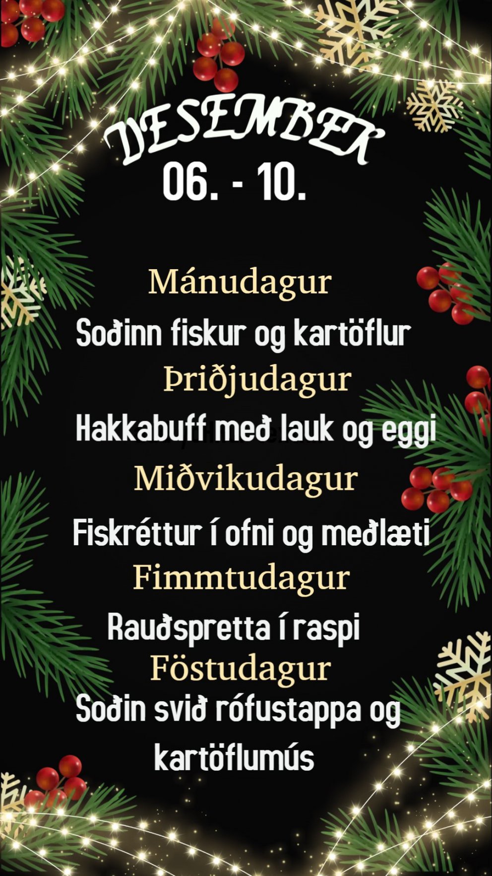 Matseðill vikunnar í Miðhúsum