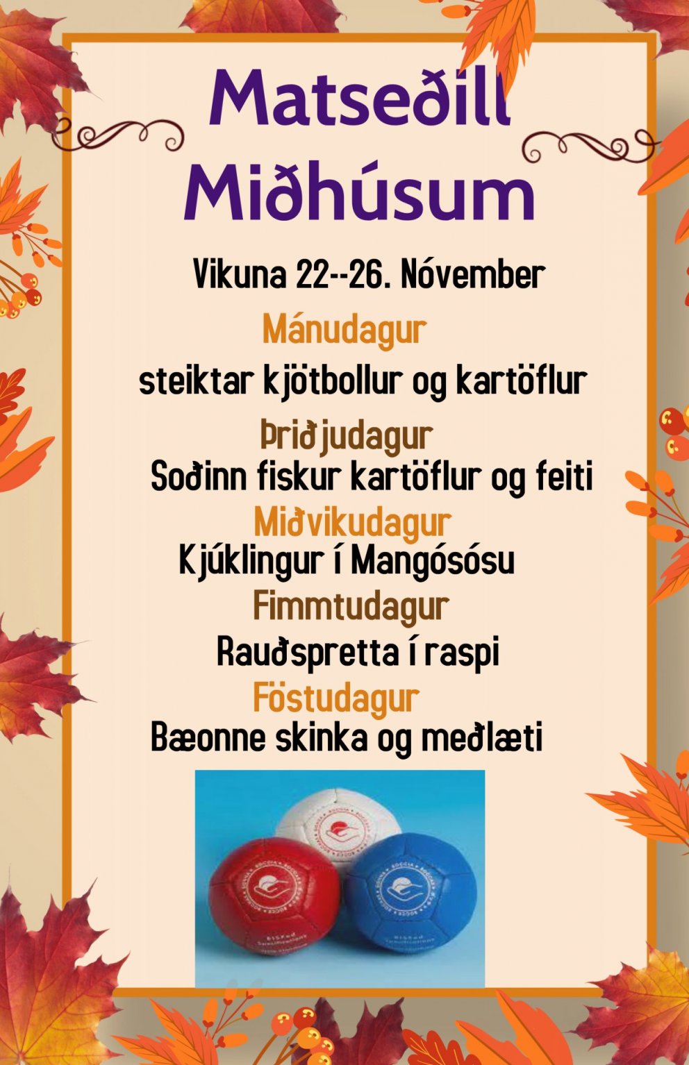 Matseðill vikunnar í Miðhúsum