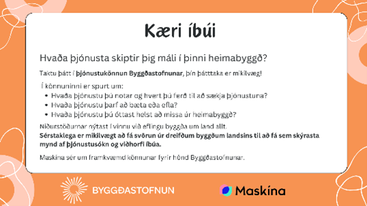 Hvaða þjónusta skiptir þig máli? Þjónustukönnun Byggðastofnunar