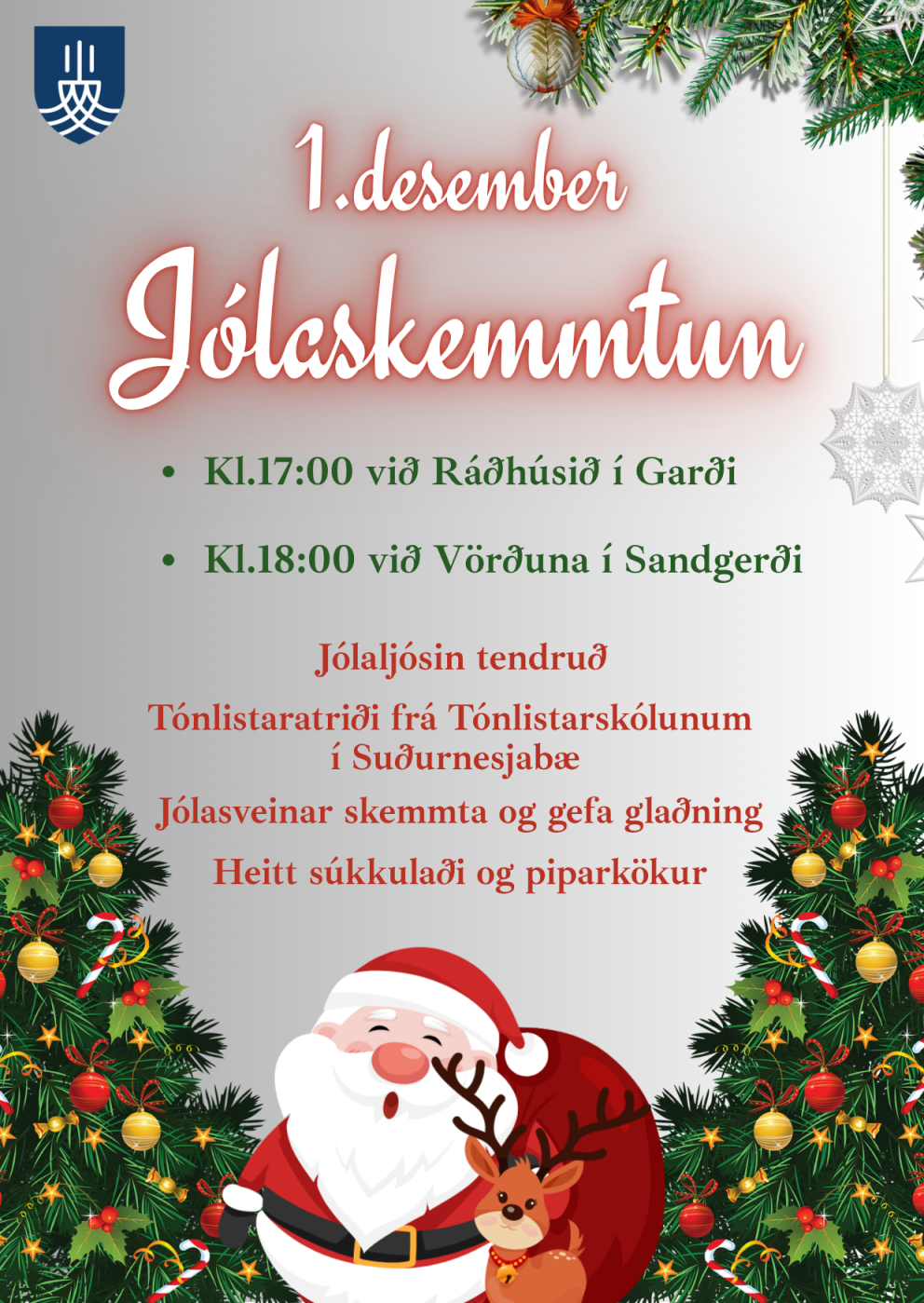 Jólaljósin verða tendruð í Suðurnesjabæ á Fullveldisdaginn