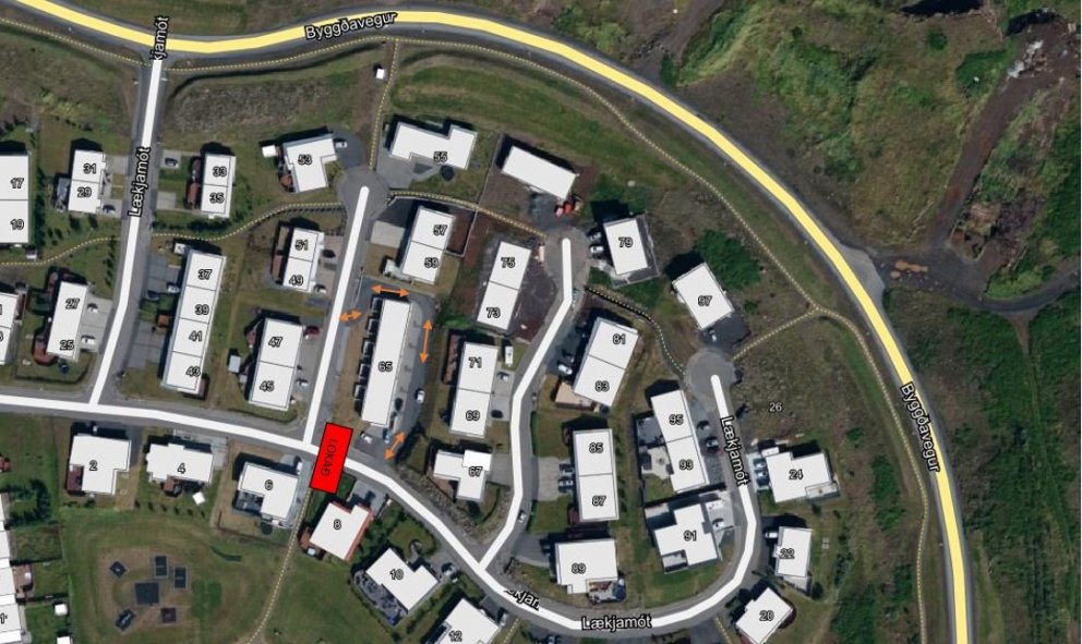 Lækjamót - lokað vegna framkvæmda