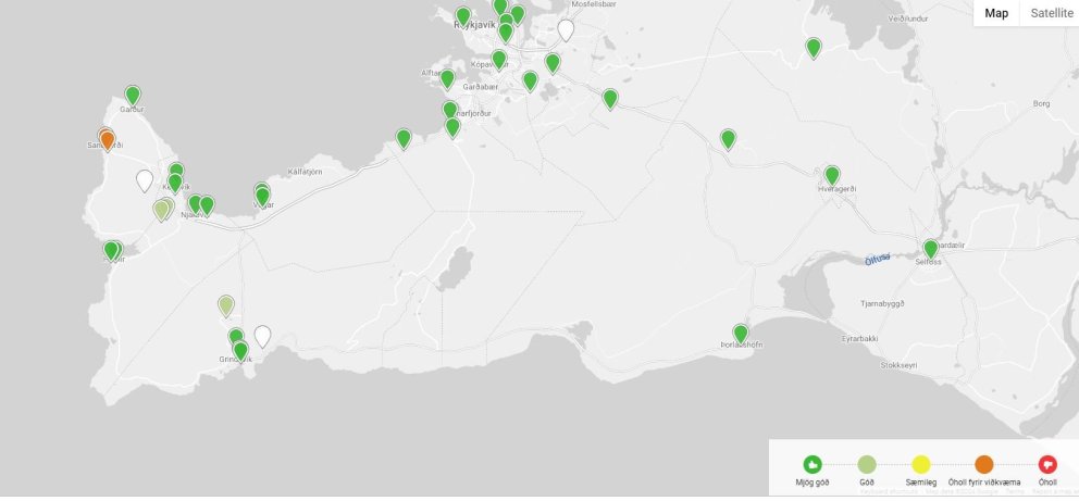 Íbúar í Sandgerði hvattir til þess að fylgjast með loftgæðum vegna mengunar