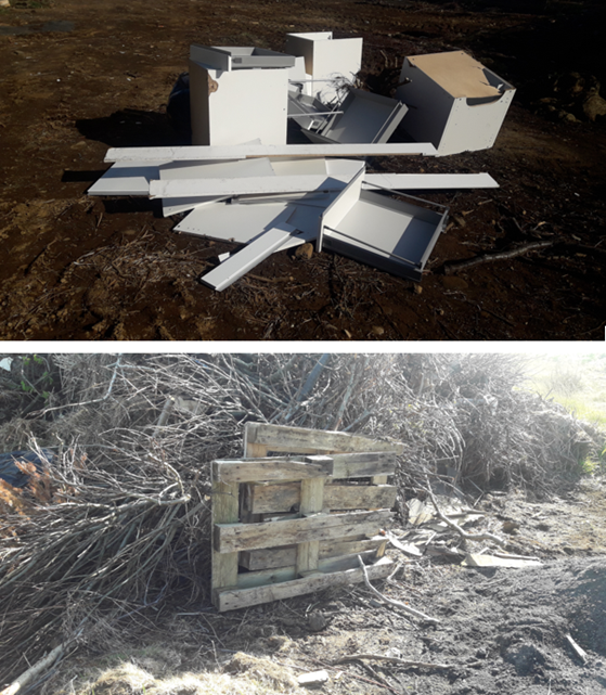 Umgengni á losunarstöðum fyrir garðaúrgang