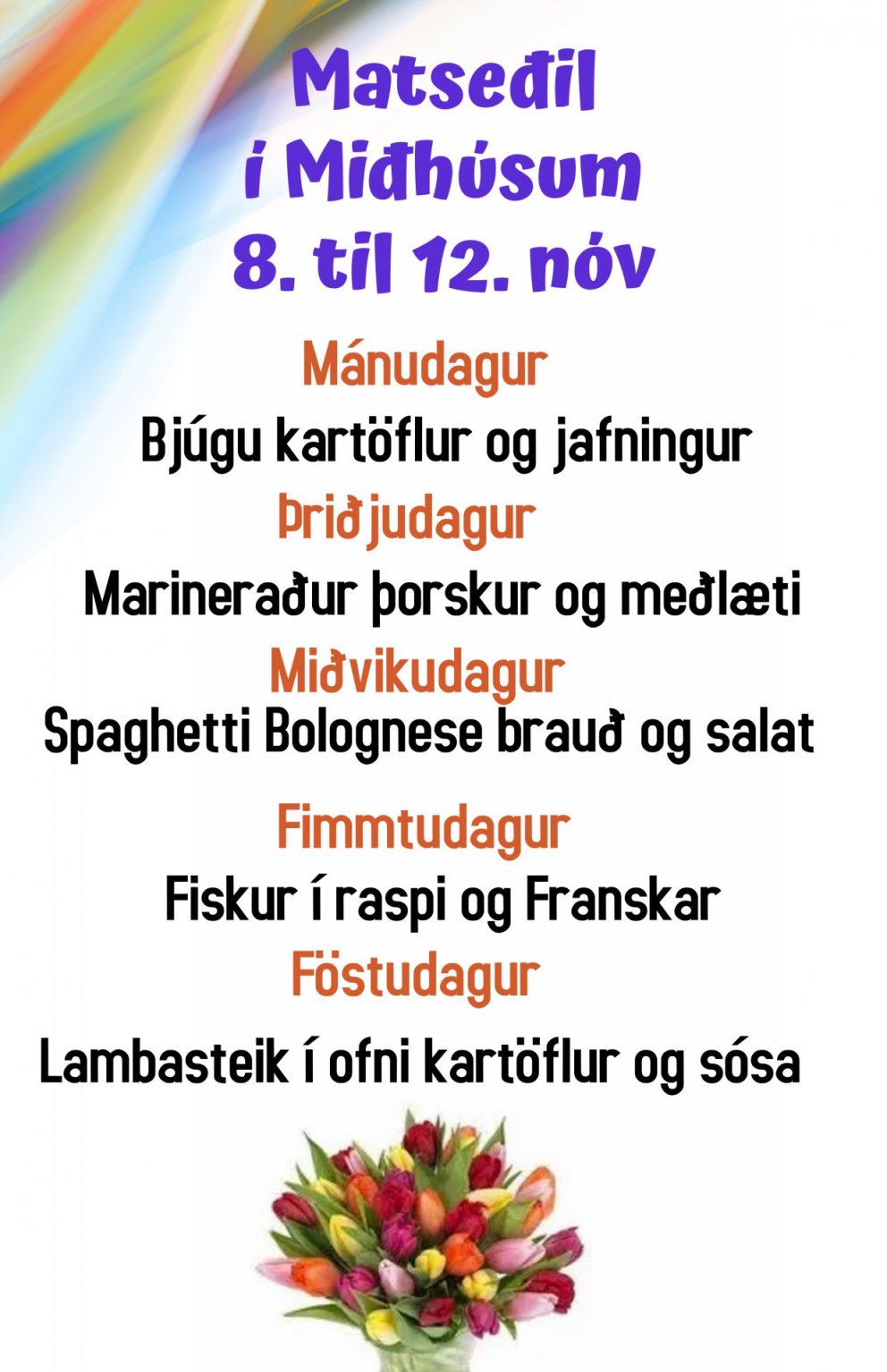 Matseðill vikunnar í Miðhúsum