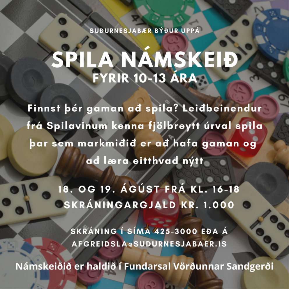 Spilanámskeið fyrir 10-13 ára verður á morgun í Vörðunni.