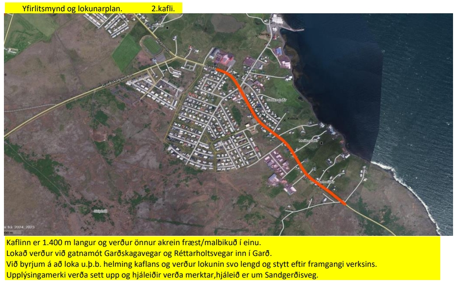 Garðbraut - Malbikunarframkvæmdir 14. ágúst