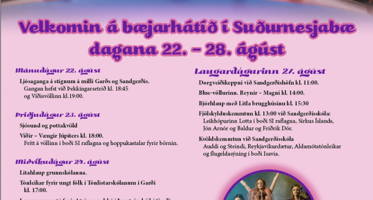 Bæjarhátíð í Suðurnesjabæ 22. - 28. ágúst