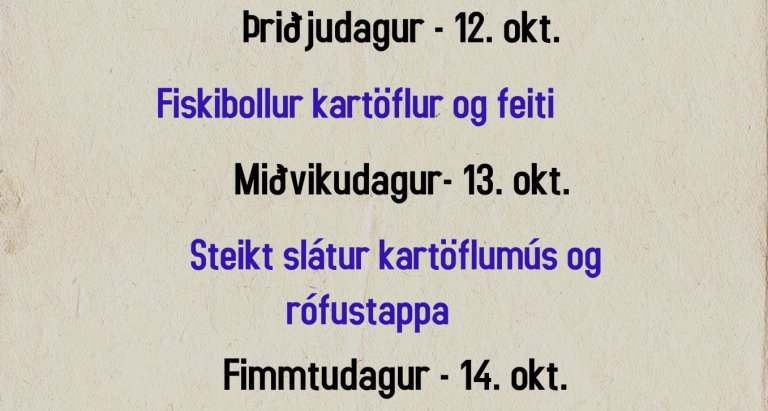 Matseðill vikunnar í Miðhúsum