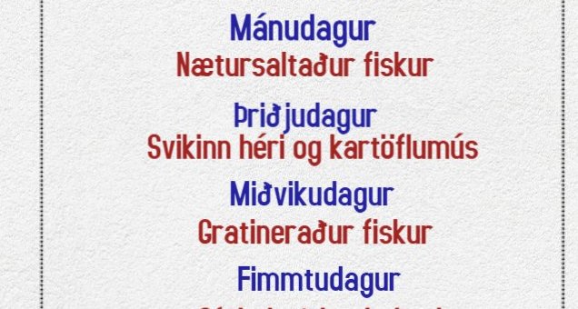 Matseðill vikunnar í Miðhúsum