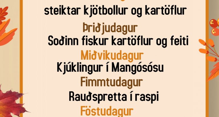 Matseðill vikunnar í Miðhúsum