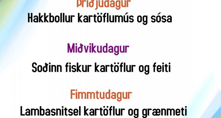 Matseðill vikunnar 19. - 23. júlí