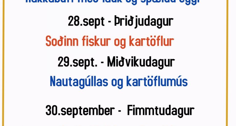 Matseðill vikunnar í Miðhúsum