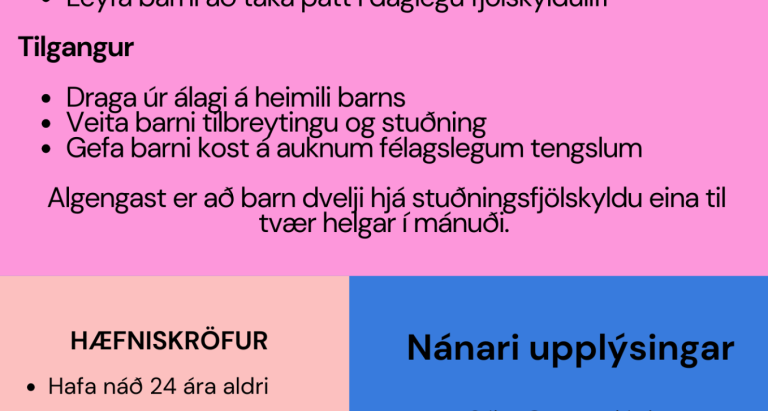 Óskað eftir stuðningsfjölskyldum