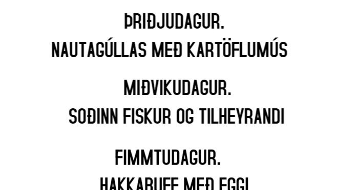 Matseðill vikunnar í Miðhúsum vikuna 27. júní - 1. júlí
