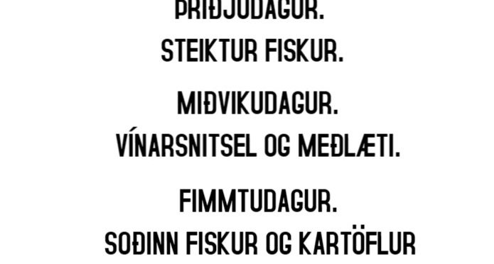 Matseðill vikunnar í Miðhúsum vikuna 11. - 15. júlí
