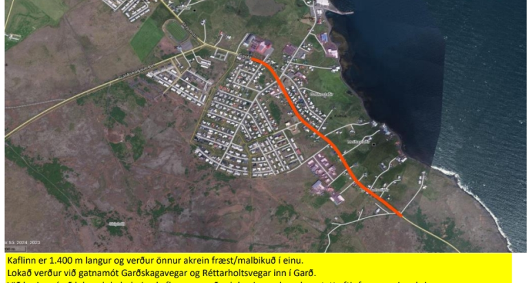 Garðbraut - Malbikunarframkvæmdir 14. ágúst